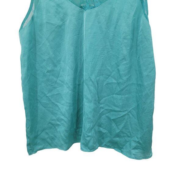 Robin Egg Blue Satin Lace Sleeveless Lingerie Slip Baby Doll Top Sz L Grunge Y2K - Picture 6 of 9